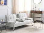 Sofa Bed ROXEN Fabric Light Beige 3 Seater