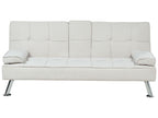 Sofa Bed ROXEN Fabric Light Beige 3 Seater