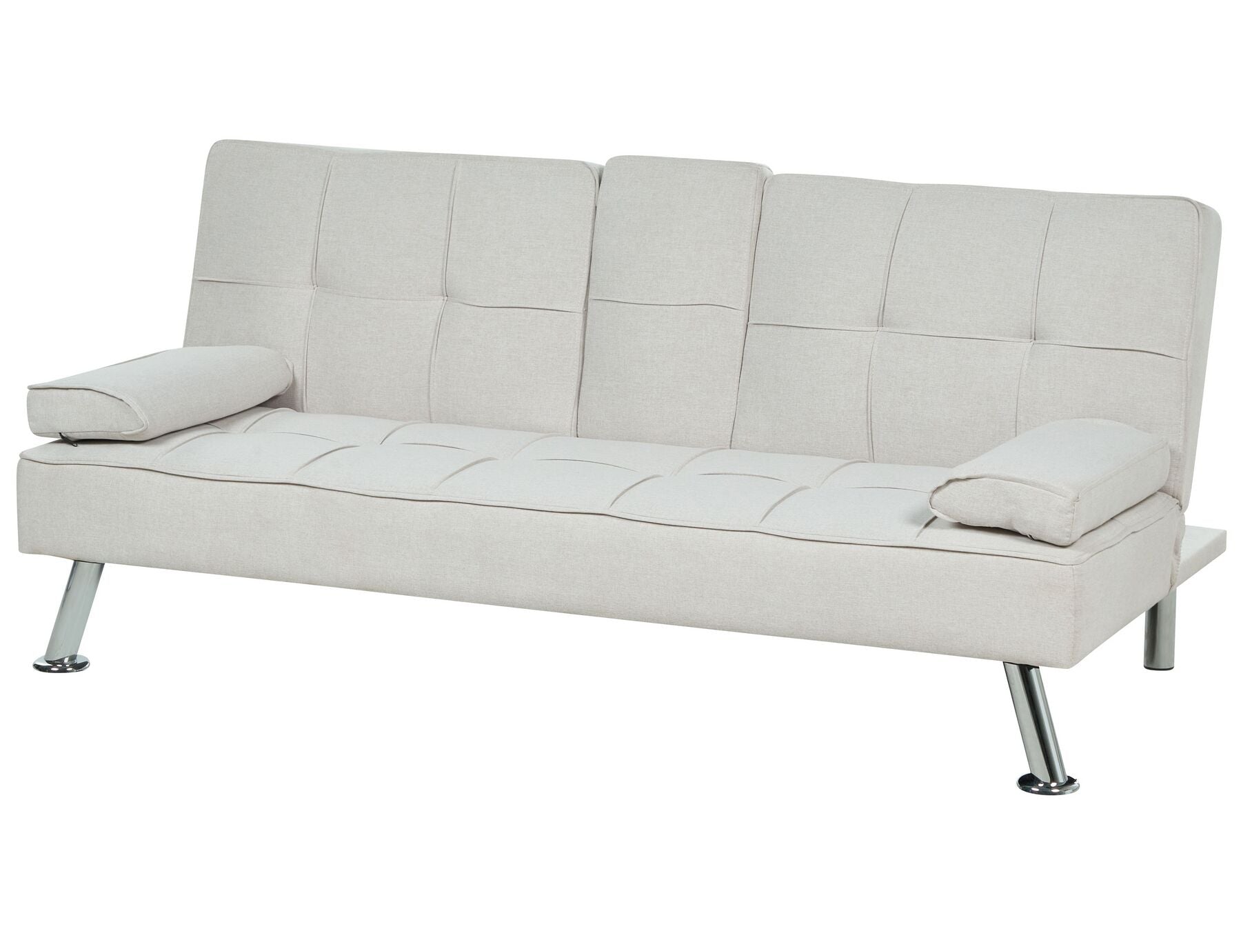 Sofa Bed ROXEN Fabric Light Beige 3 Seater