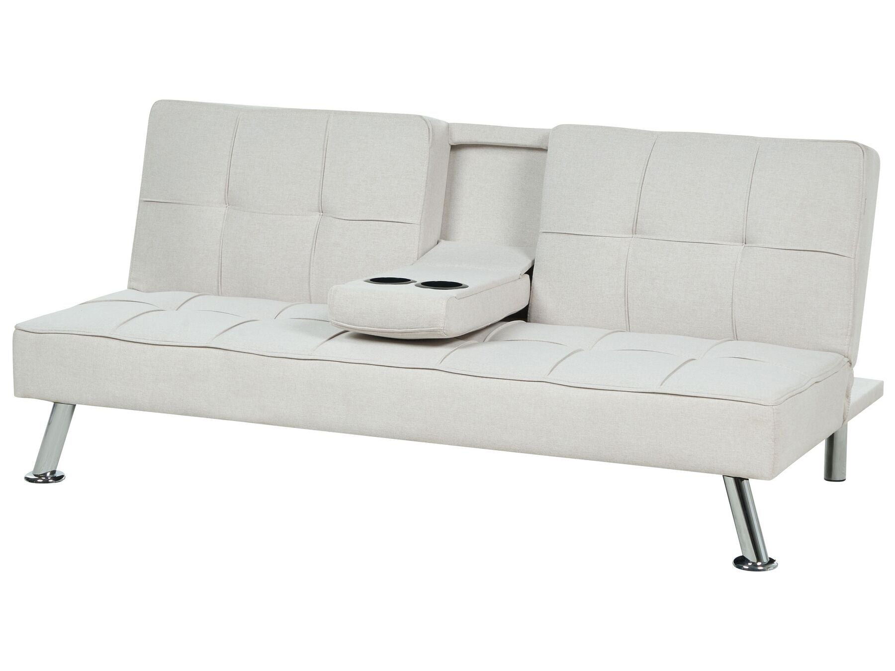Sofa Bed ROXEN Fabric Light Beige 3 Seater