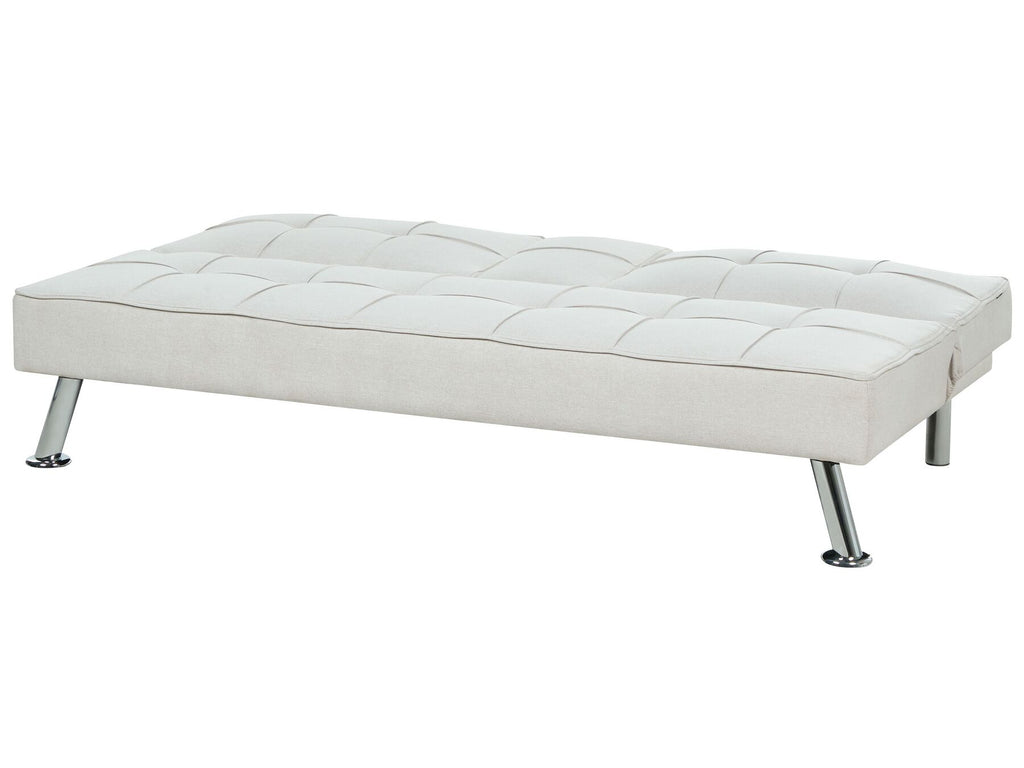 Sofa Bed ROXEN Fabric Light Beige 3 Seater