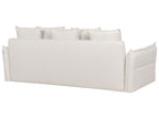 Sofa Bed KRAMA Fabric Off-White with Storage 3 Seater