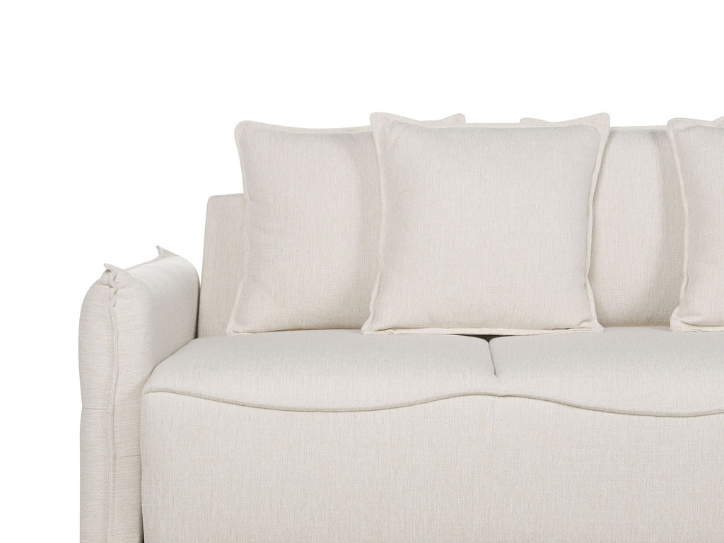 Sofa Bed KRAMA Fabric Off-White with Storage 3 Seater