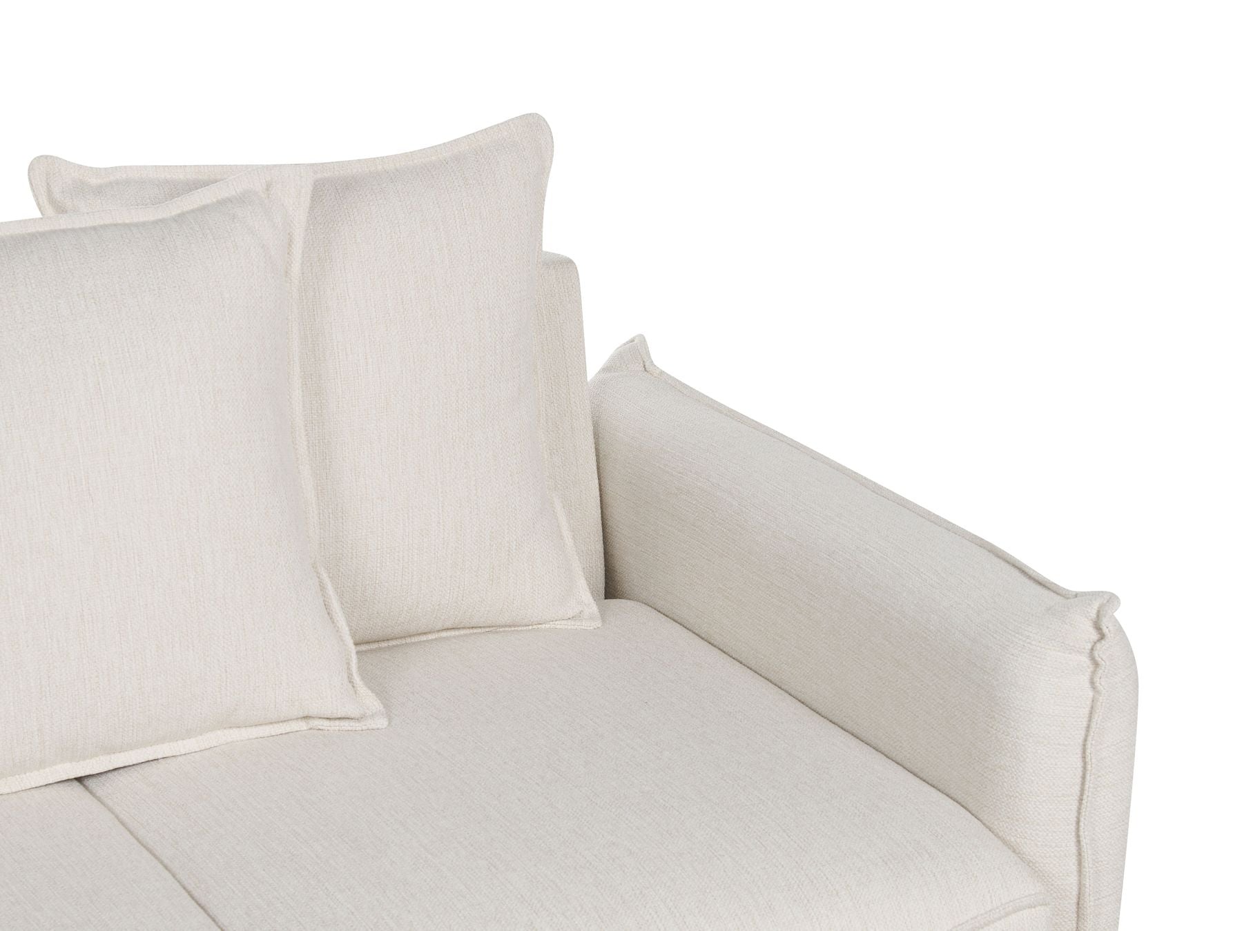 Sofa Bed KRAMA Fabric Off-White with Storage 3 Seater