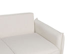Sofa Bed KRAMA Fabric Off-White with Storage 3 Seater