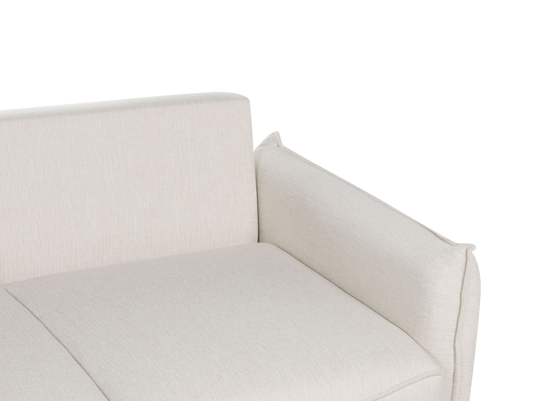 Sofa Bed KRAMA Fabric Off-White with Storage 3 Seater