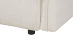 Sofa Bed KRAMA Fabric Off-White with Storage 3 Seater