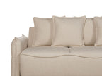 Sofa Bed KRAMA Fabric Beige with Storage 3 Seater
