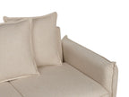 Sofa Bed KRAMA Fabric Beige with Storage 3 Seater