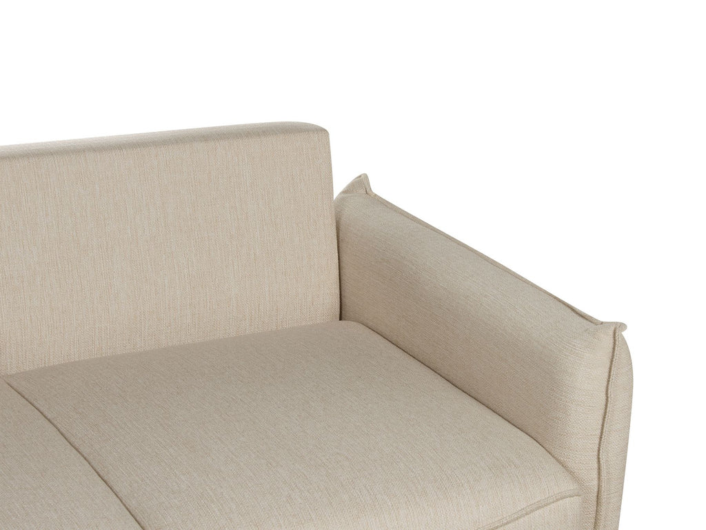 Sofa Bed KRAMA Fabric Beige with Storage 3 Seater