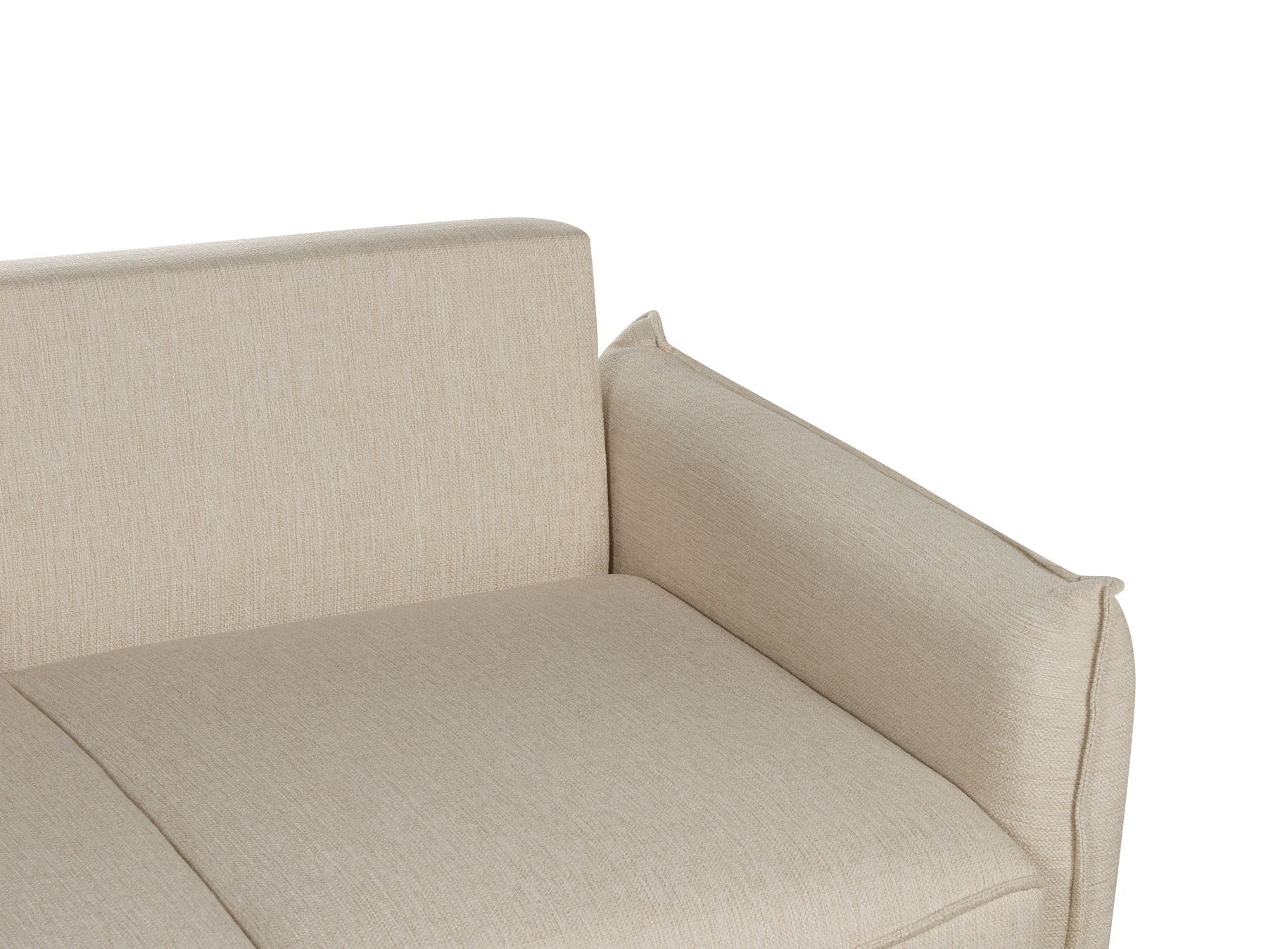 Sofa Bed KRAMA Fabric Beige with Storage 3 Seater