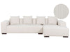 Corner Sofa Corduroy Off-White 4 Seater Left Hand