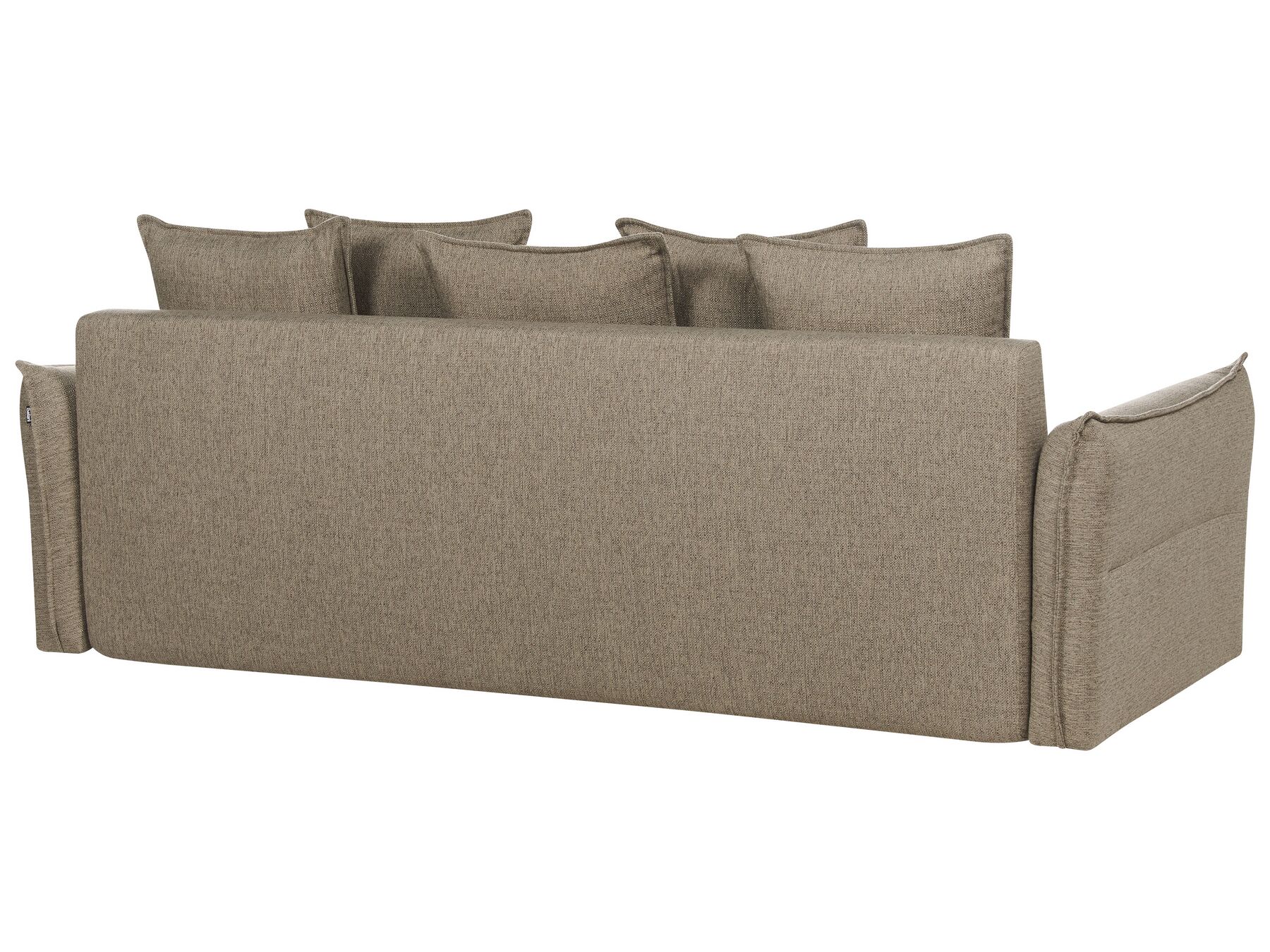 Sofa Bed KRAMA Fabric Brown with Storage 3 Seater