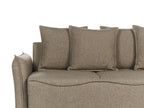 Sofa Bed KRAMA Fabric Brown with Storage 3 Seater