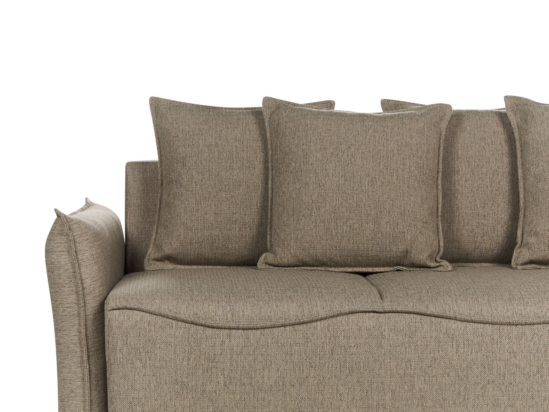 Sofa Bed KRAMA Fabric Brown with Storage 3 Seater
