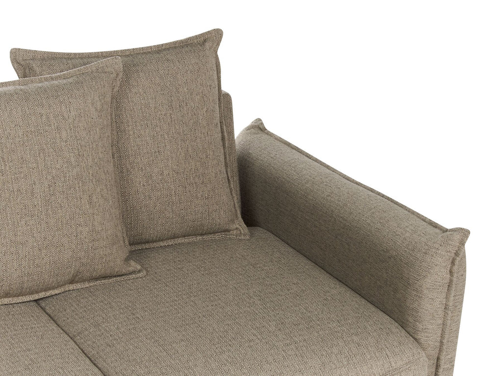 Sofa Bed KRAMA Fabric Brown with Storage 3 Seater