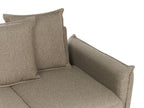 Sofa Bed KRAMA Fabric Brown with Storage 3 Seater