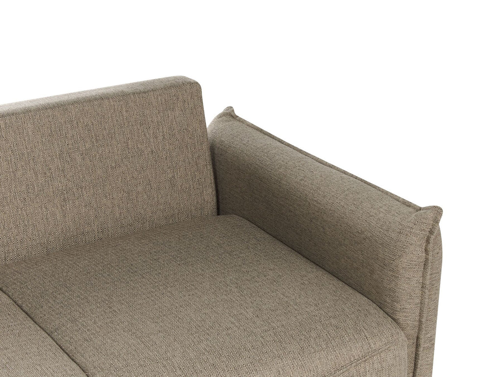 Sofa Bed KRAMA Fabric Brown with Storage 3 Seater