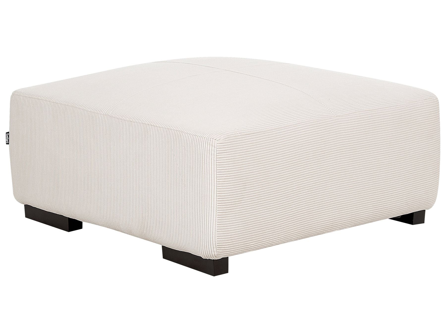 Corner Sofa LUNGO Corduroy Off-White with Ottoman 4 Seater Left Hand