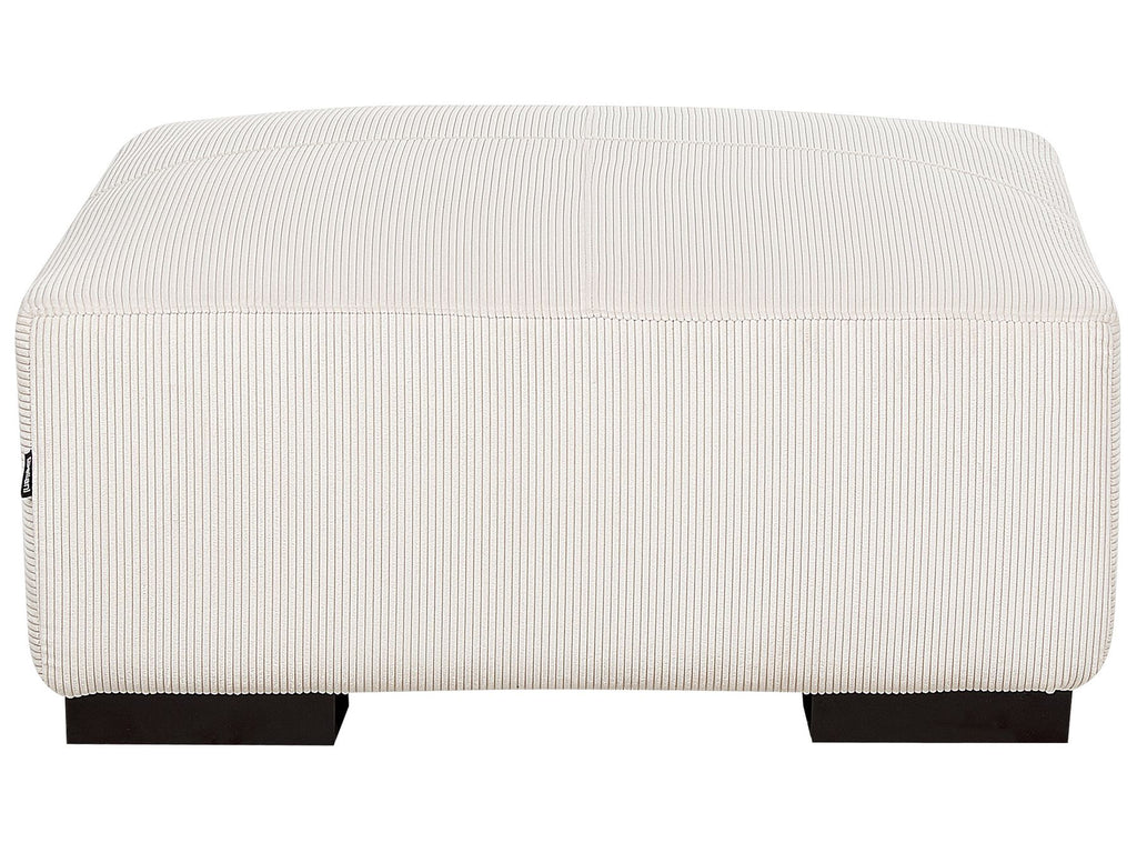 Corner Sofa LUNGO Corduroy Off-White with Ottoman 4 Seater Left Hand