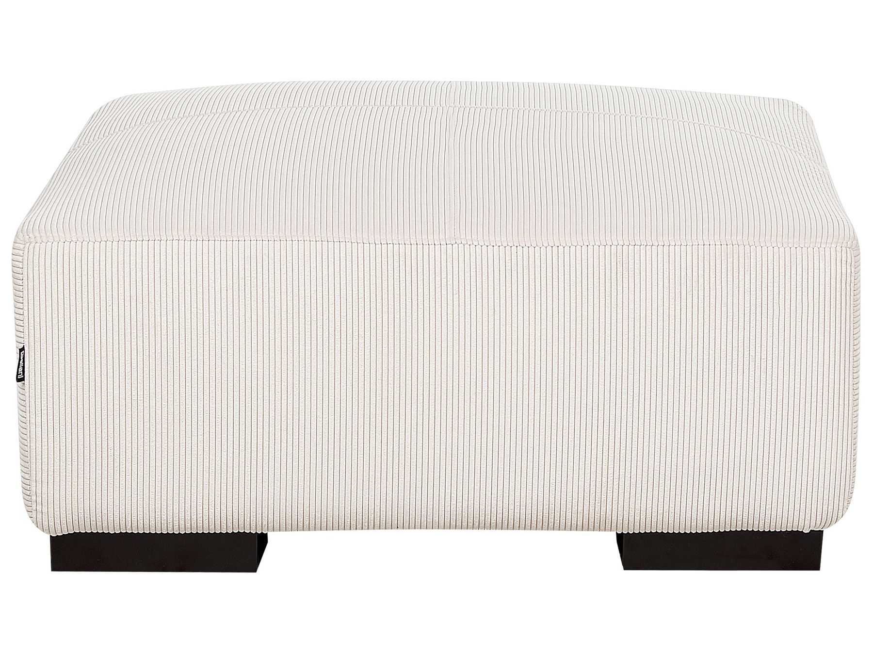 Corner Sofa LUNGO Corduroy Off-White with Ottoman 4 Seater Left Hand