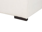 Corner Sofa LUNGO Corduroy Off-White with Ottoman 4 Seater Left Hand