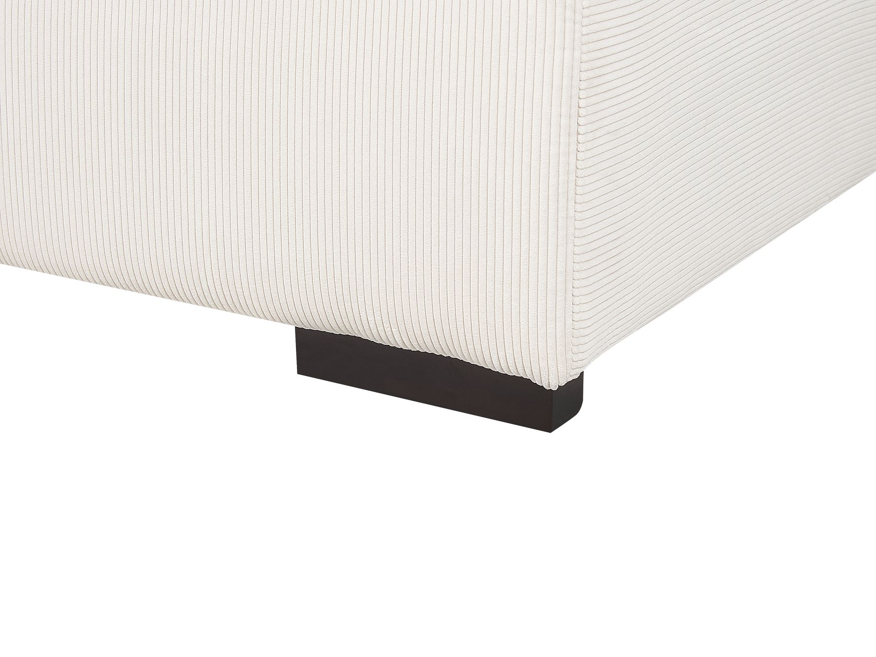Corner Sofa LUNGO Corduroy Off-White with Ottoman 4 Seater Left Hand