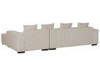 Corner Sofa LUNGO Corduroy Beige with Ottoman 4 Seater Left Hand