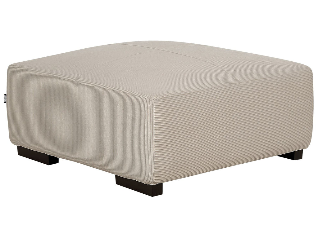 Corner Sofa LUNGO Corduroy Beige with Ottoman 4 Seater Right Hand