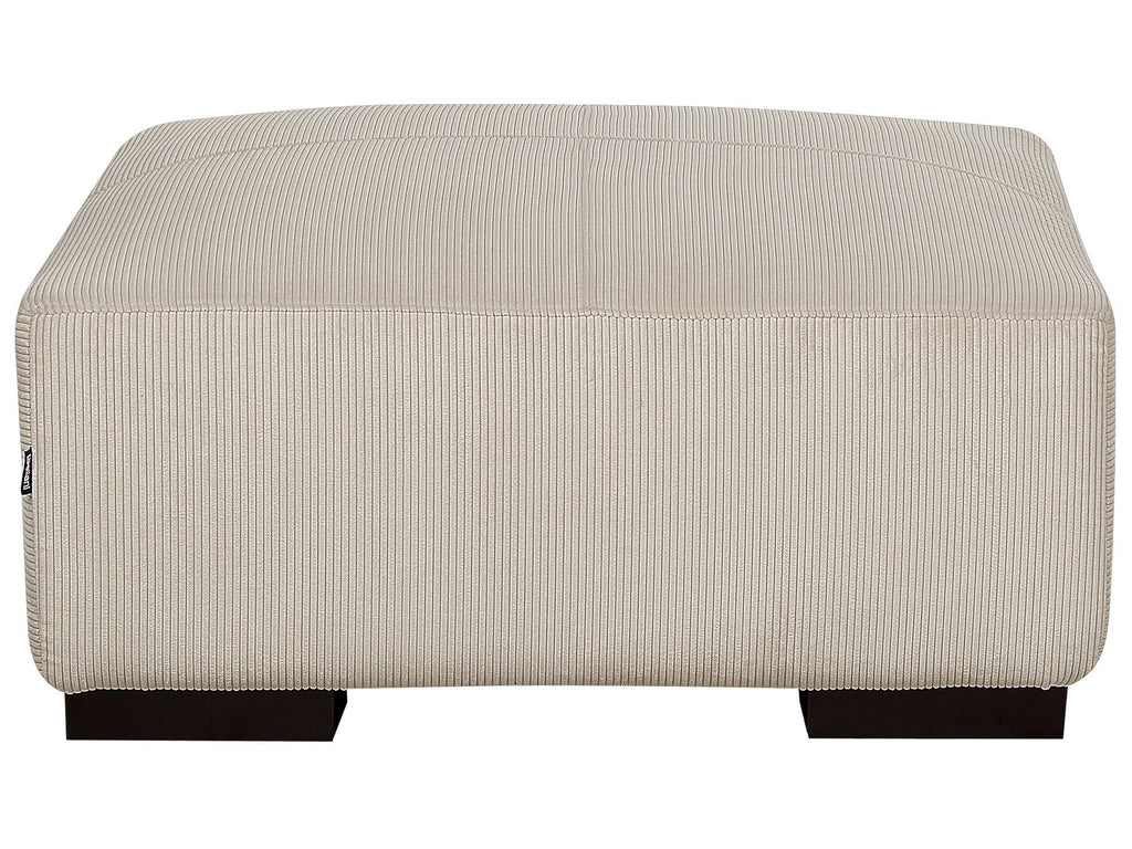 Corner Sofa LUNGO Corduroy Beige with Ottoman 4 Seater Right Hand