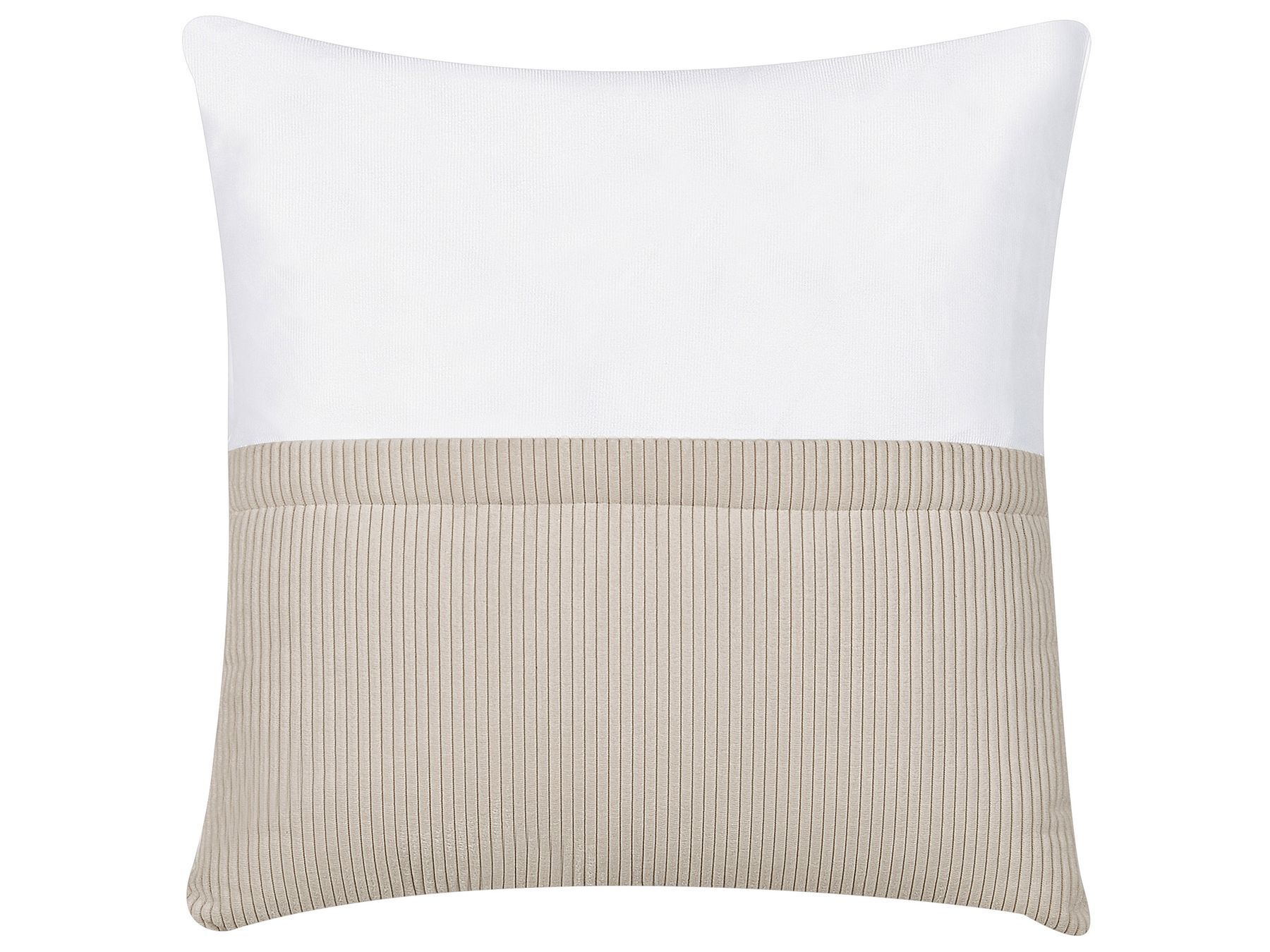Corner Sofa LUNGO Corduroy Beige with Ottoman 4 Seater Right Hand