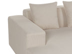 Corner Sofa LUNGO Corduroy Beige with Ottoman 4 Seater Right Hand