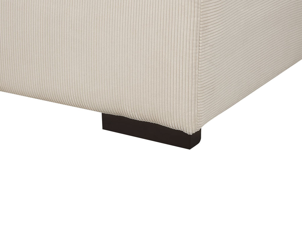Corner Sofa LUNGO Corduroy Beige with Ottoman 4 Seater Right Hand