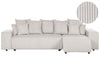 Corner Sofa Bed Corduroy Light Beige with Storage 3 Seater Left Hand