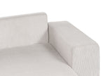 Corner Sofa Bed LUSPA Corduroy Light Beige with Storage 3 Seater Left Hand
