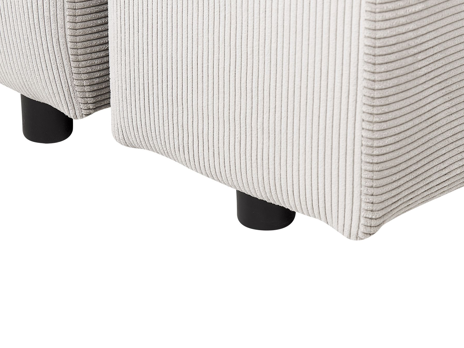 Corner Sofa Bed LUSPA Corduroy Light Beige with Storage 3 Seater Left Hand