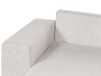 Corner Sofa Bed LUSPA Corduroy Light Beige with Storage 3 Seater Right Hand