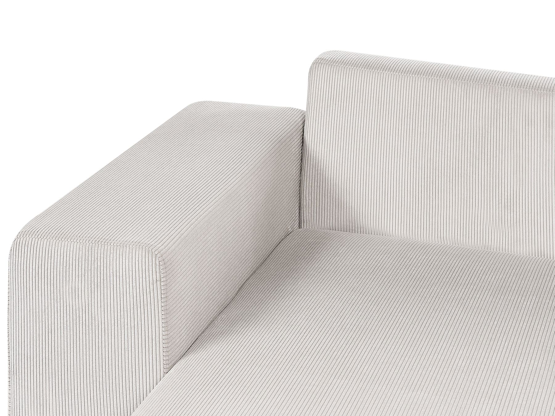 Corner Sofa Bed LUSPA Corduroy Light Beige with Storage 3 Seater Right Hand