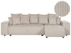 Corner Sofa Bed Corduroy Taupe with Storage 3 Seater Left Hand