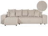 Corner Sofa Bed Corduroy Taupe with Storage 3 Seater Right Hand
