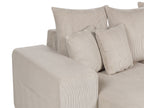 Corner Sofa Bed LUSPA Corduroy Taupe with Storage 3 Seater Right Hand