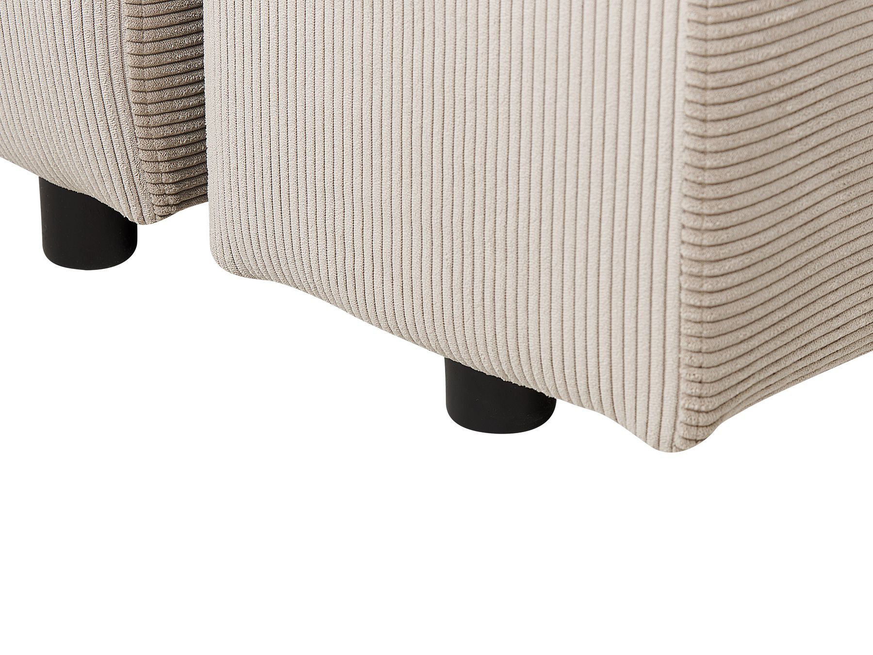 Corner Sofa Bed LUSPA Corduroy Taupe with Storage 3 Seater Right Hand