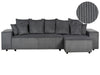 Corner Sofa Bed Corduroy Dark Grey with Storage 3 Seater Left Hand