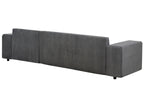 Corner Sofa Bed LUSPA Corduroy Dark Grey with Storage 3 Seater Left Hand