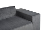 Corner Sofa Bed LUSPA Corduroy Dark Grey with Storage 3 Seater Left Hand