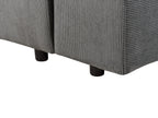 Corner Sofa Bed LUSPA Corduroy Dark Grey with Storage 3 Seater Left Hand