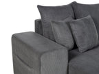 Corner Sofa Bed LUSPA Corduroy Dark Grey with Storage 3 Seater Right Hand