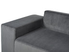 Corner Sofa Bed LUSPA Corduroy Dark Grey with Storage 3 Seater Right Hand