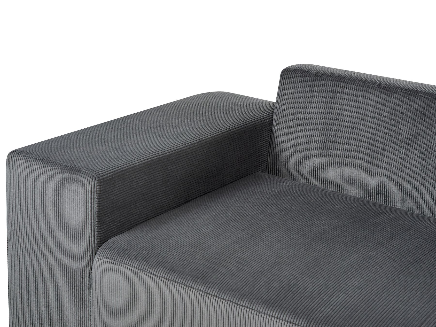 Corner Sofa Bed LUSPA Corduroy Dark Grey with Storage 3 Seater Right Hand
