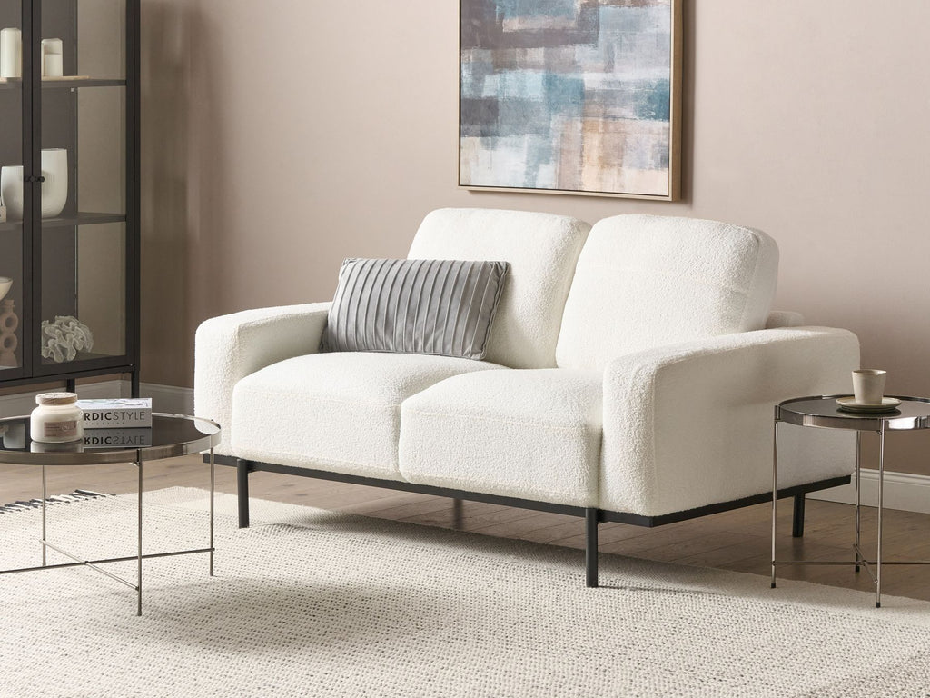 2 Seater Sofa Boucle White SOVIK